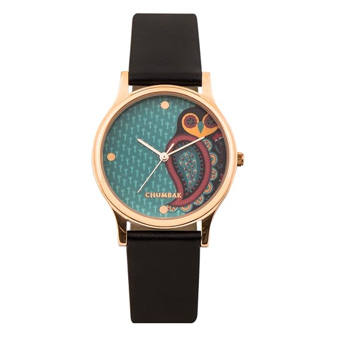 TEAL BY CHUMBAK Round Dial Analog Watch for Women – Black